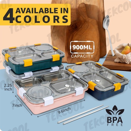 Steel Lunch Box — 4 Compartments thumbnail 3