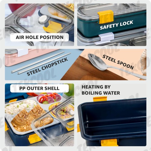Steel Lunch Box — 4 Compartments thumbnail 4