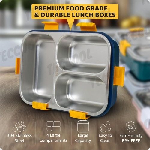 Steel Lunch Box — 4 Compartments thumbnail 2