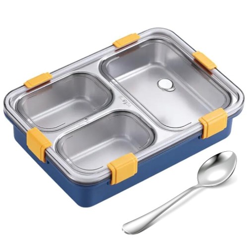 Steel Lunch Box — 3 Compartments